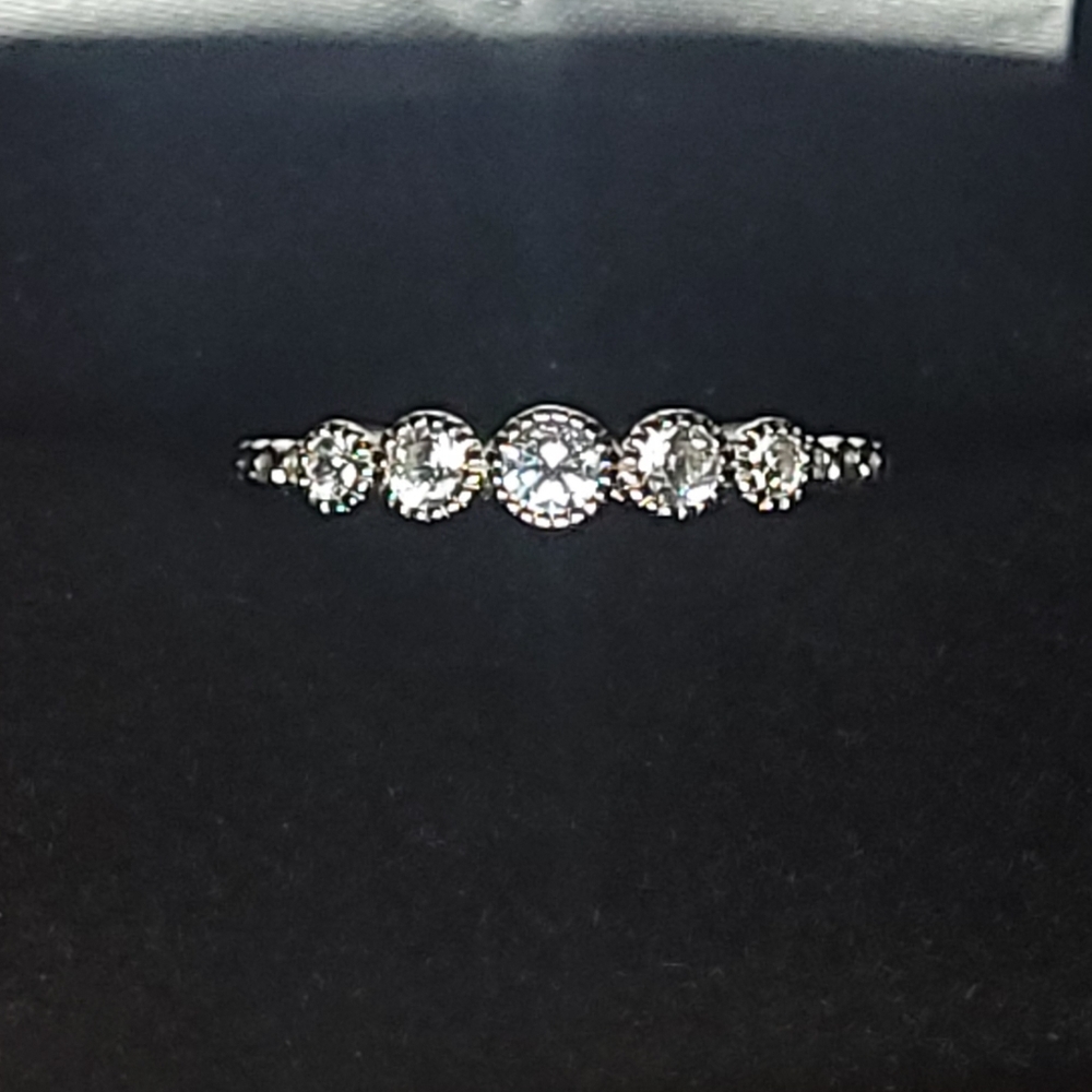 Sterling Silver Ring With 5 AAA CZ Stones